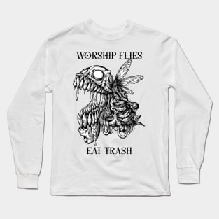 Divine Discards: Flies Reverence Beelzebub's Dominion Long Sleeve T-Shirt